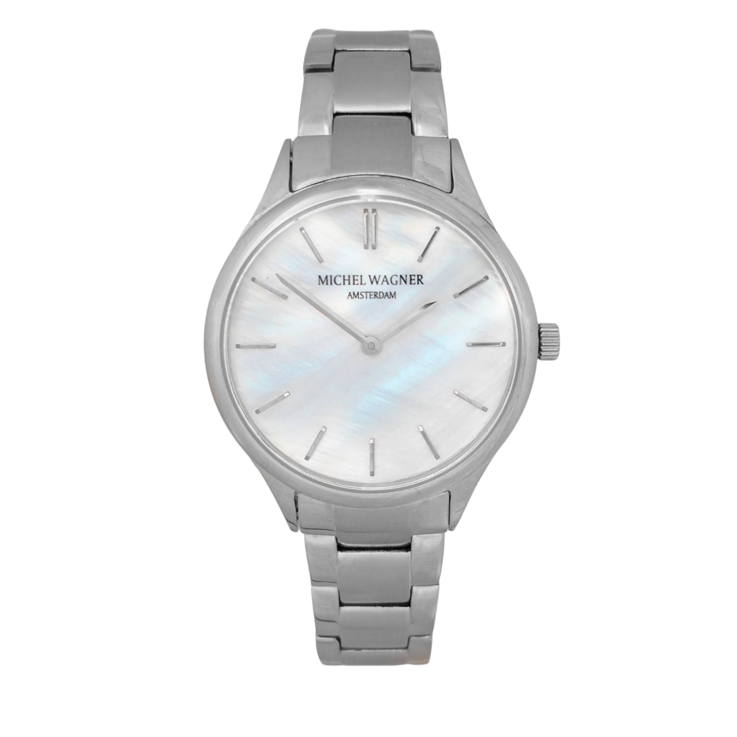 Michel Wagner Horloge - Zilverkleurig Parelmoer-Look - MW04M