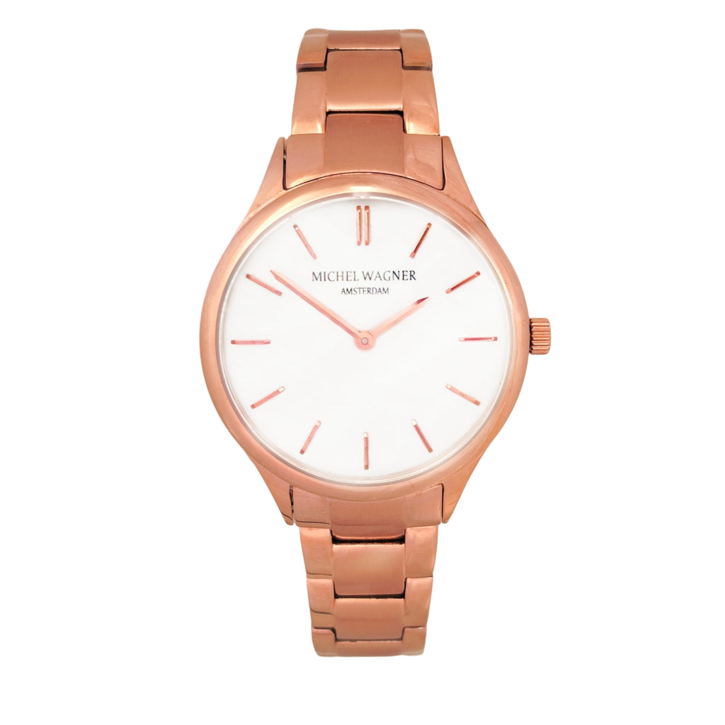 Michel Wagner Horloge - Rosegoudkleur - Mariana wit