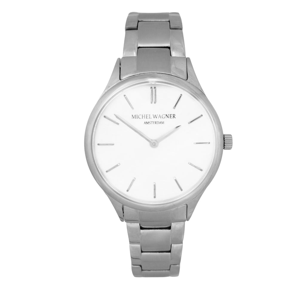 Michel Wagner Horloge - Zilverkleurig - Mariana wit